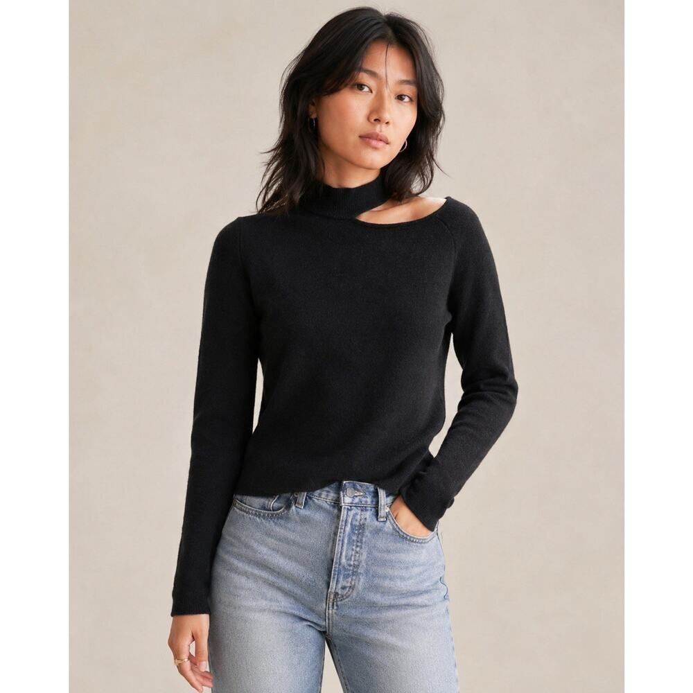 The Cashmere Project 100% Cashmere Cutout Sweater Black Size Small